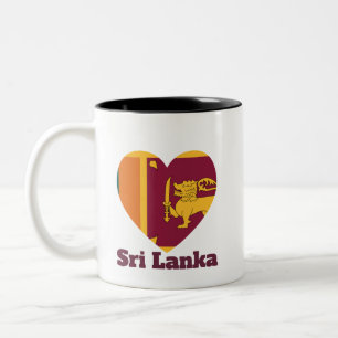 Sri Lanka Herzenflagge Zweifarbige Tasse