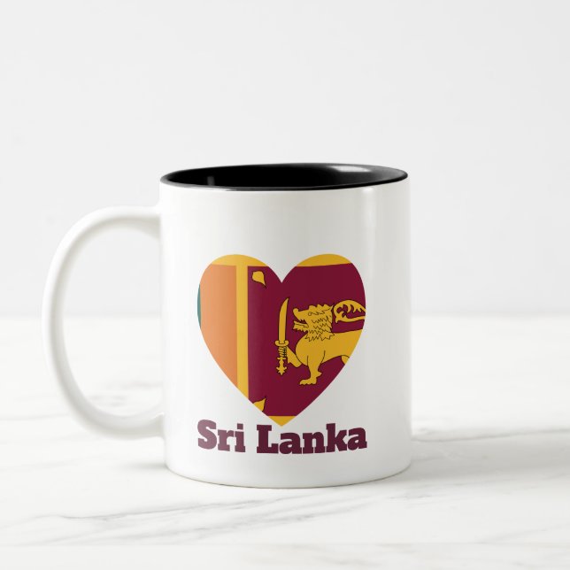 Sri Lanka Herzenflagge Zweifarbige Tasse (Links)