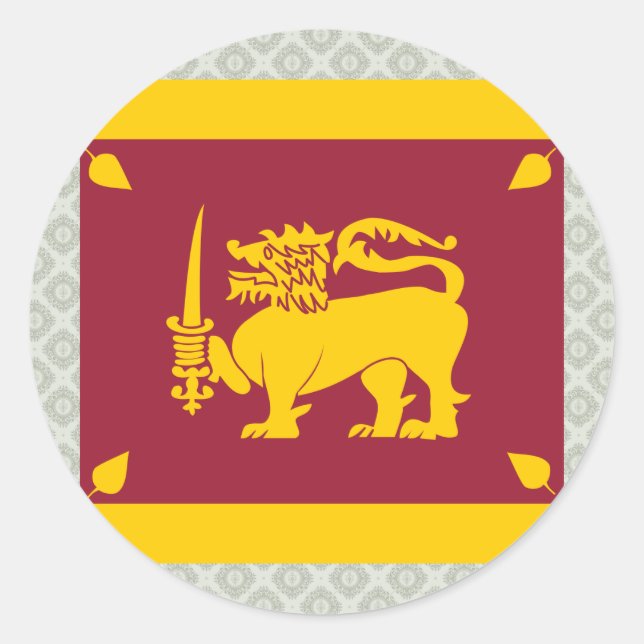 Sri Lanka Hochwertige Flagge Runder Aufkleber (Vorderseite)