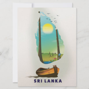 Sri Lanka Illustrierte Landkarte Tourismusposter. Einladung