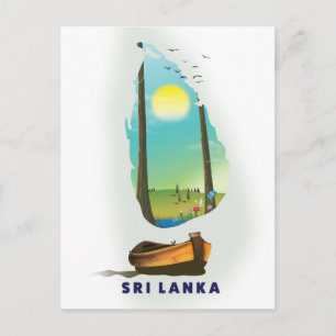Sri Lanka Illustrierte Landkarte Tourismusposter. Postkarte
