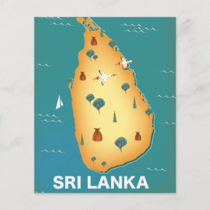Sri Lanka Karte Reiseplakat