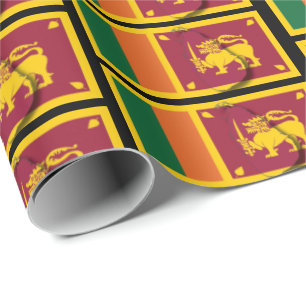 SRI LANKA Karte   sri-lankische Flagge Geschenkpapier