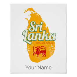 Sri Lanka Karte Vintag Holiday Island Souvenir Poster
