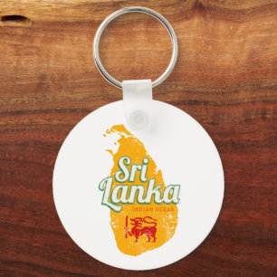 Sri Lanka Karte Vintag Holiday Island Souvenir Schlüsselanhänger