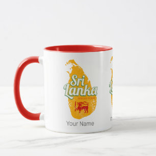 Sri Lanka Karte Vintag Holiday Island Souvenir Tasse