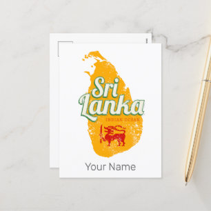 Sri Lanka Karte Vintage Urlaub Insel Souvenir