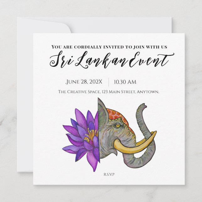 Sri Lanka Künstlerische Gestaltung Save The Date (Vorderseite)