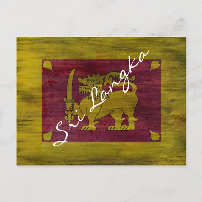 Sri Lanka leidet unter sri-lankischer Flagge Postkarte (Vorderseite)