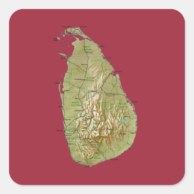 Sri Lanka Map Sticker (Vorderseite)