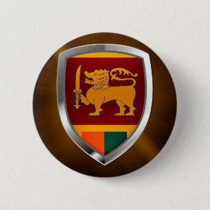Sri Lanka Metallic Emblem Button