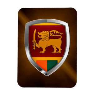 Sri Lanka Metallic Emblem Magnet