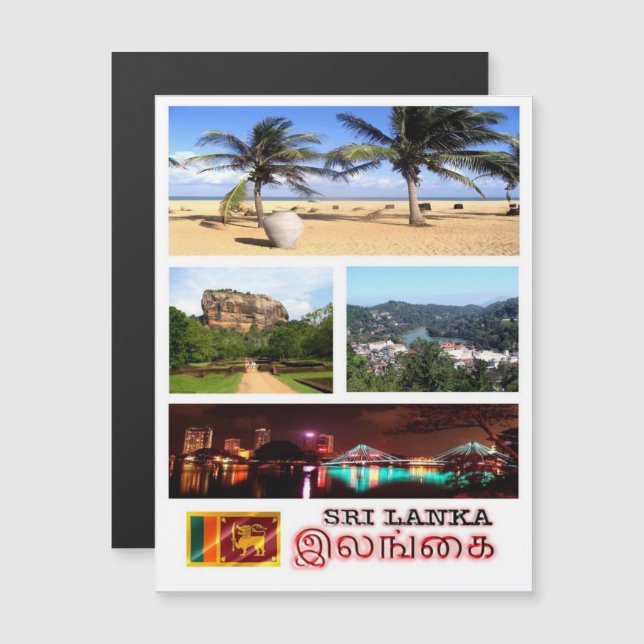 Sri Lanka - Mosaik - Magnetkarte (Vorne/Hinten)