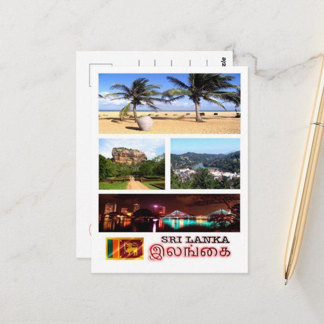 Sri Lanka - Mosaik - Postkarte (Vorderseite/Rückseite Beispiel)