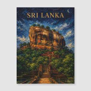 Sri Lanka: Mystic Night Sigiriya Art Souvenir Magnetkarte