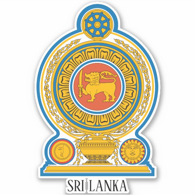 Sri Lanka National Emblem Patriotic Aufkleber (Vorderseite)