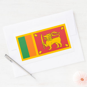 Sri Lanka Nationalflagge Löwensymbol Rechteckiger Aufkleber