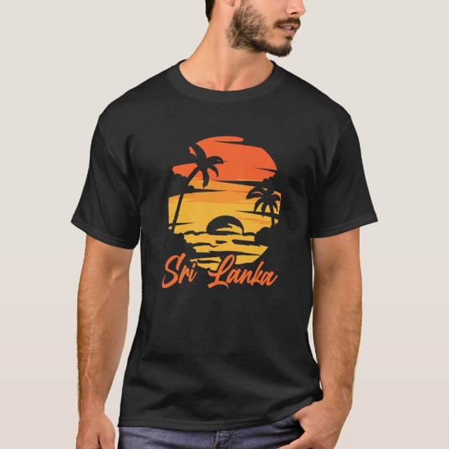 Sri Lanka Ocean Palm Tree Sommerurlaub Sri Lank T-Shirt (Vorderseite)