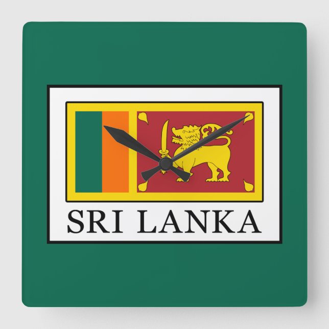 Sri Lanka Quadratische Wanduhr (Vorderseite)
