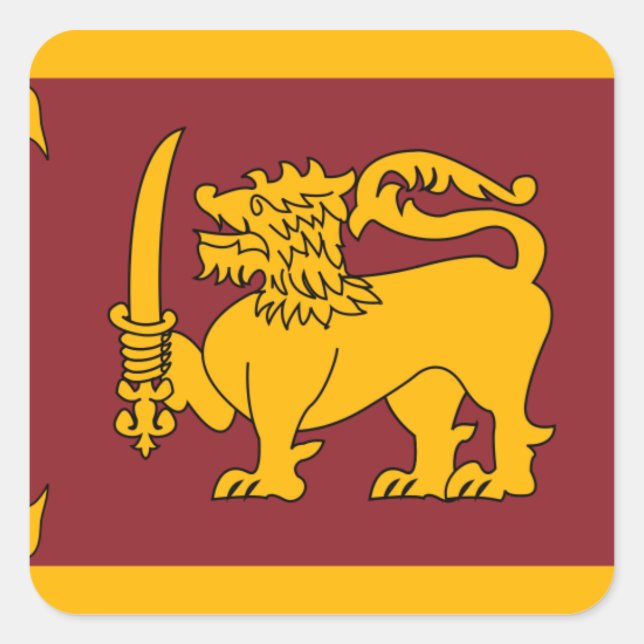 Sri lanka quadratischer aufkleber (Vorderseite)