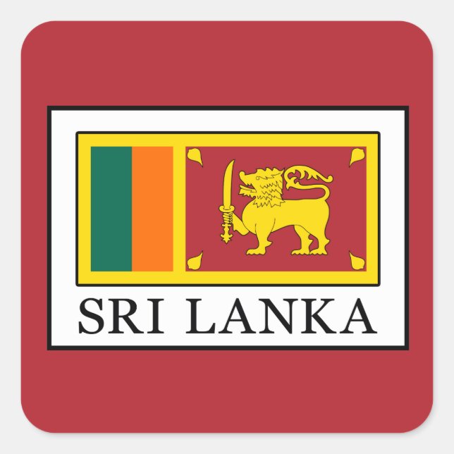 Sri Lanka Quadratischer Aufkleber (Vorderseite)