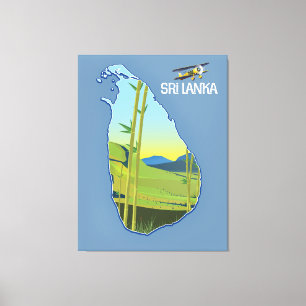 Sri Lanka Reisekarte Leinwanddruck