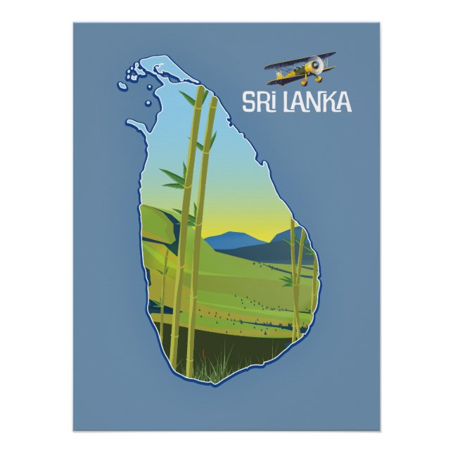Sri Lanka Reisekarte Poster (Vorderseite)