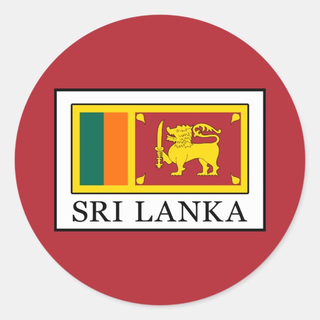 Sri Lanka Runder Aufkleber (Vorderseite)