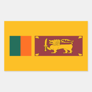 Sri Lanka - Sri Lankan Flagge Rechteckiger Aufkleber