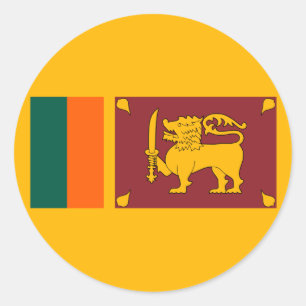 Sri Lanka - Sri Lankan Flagge Runder Aufkleber