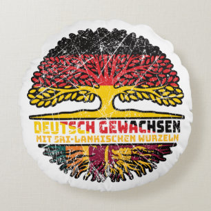 Sri Lanka Sri lankisch Deutsch Deutschland Baum Rundes Kissen
