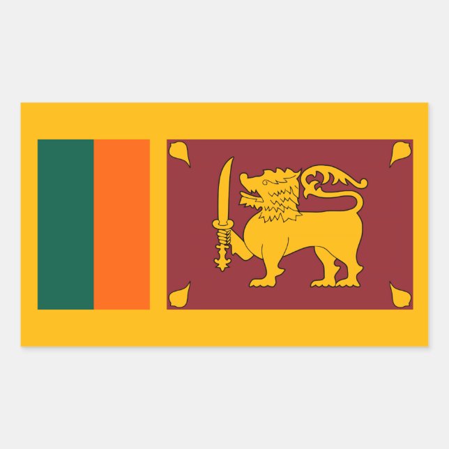 Sri Lanka - sri-lankische Flagge Rechteckiger Aufkleber (Vorderseite)