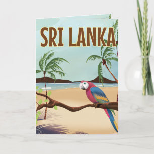 Sri Lanka Strand vintage Reiseposter Feiertagskarte