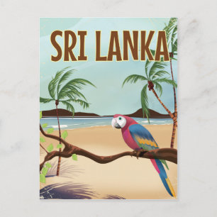 Sri Lanka Strand vintage Reiseposter Postkarte