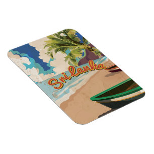 Sri Lanka Vintage Urlaub Reiseposter Magnet
