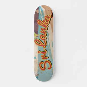 Sri Lanka Vintage Urlaub Reiseposter Skateboard