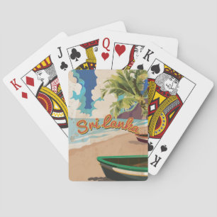 Sri Lanka Vintage Urlaub Reiseposter Spielkarten
