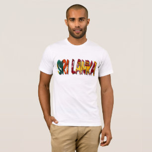 Sri Lanka Wort mit Flaggentextur T-Shirt