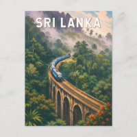 Sri Lanka Zug Illustration Reise Kunst Vintage