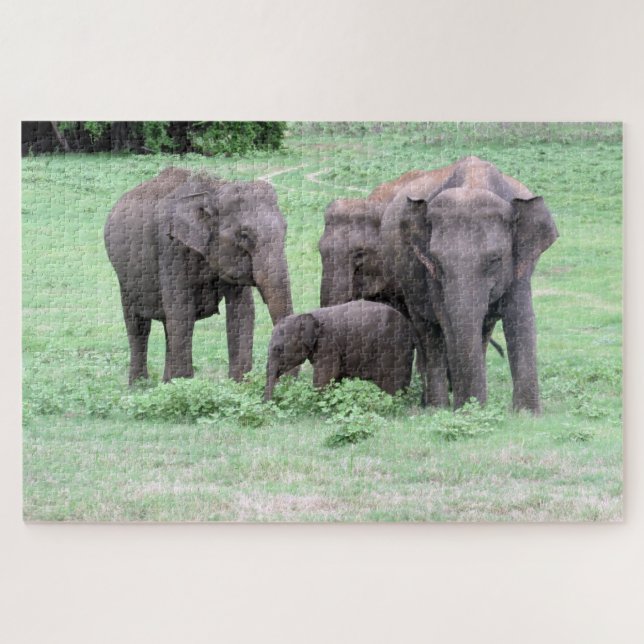 Sri-lankan-Elefantenfamilie Puzzle (Horizontal)