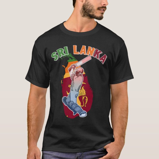 Sri Lankas Lion Cricket Fans_ Sri Lanka Batsman T- T-Shirt (Vorderseite)