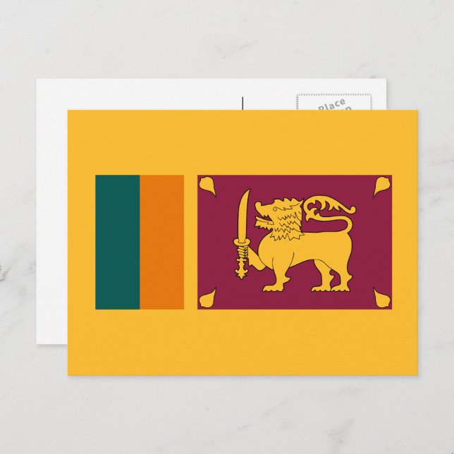Sri Lankische Flagge, Flagge Sri Lankas Postkarte (Vorne/Hinten)