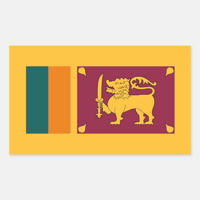Sri Lankische Flagge, Flagge Sri Lankas Rechteckiger Aufkleber (Vorderseite)