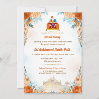 Sri Sukhmani Sahib Path Einweihungseinladung für d Einladung