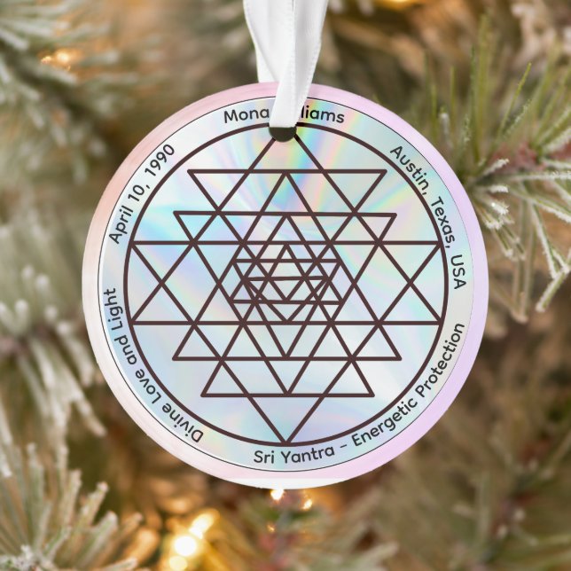 Sri Yantra – Anpassbares Schutzamulett Ornament (Baum)