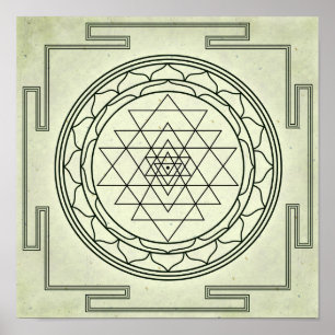 Sri Yantra auf Perchment Poster