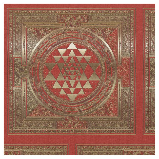 Sri Yantra - Baumwollgewebe Stoff (Nahaufnahme)