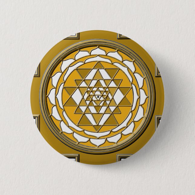 Sri Yantra Bronze Button (Vorderseite)