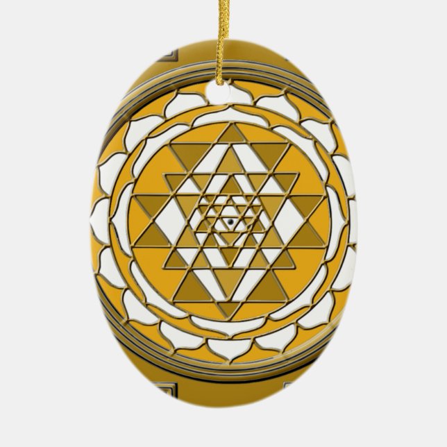 Sri Yantra Bronze Keramik Ornament (Vorne)