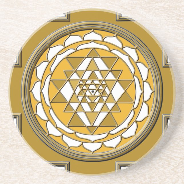 Sri Yantra Bronze Untersetzer (Vorne)